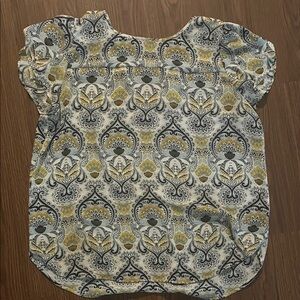 LOFT Paisley Print Blouse in Yellow and Black